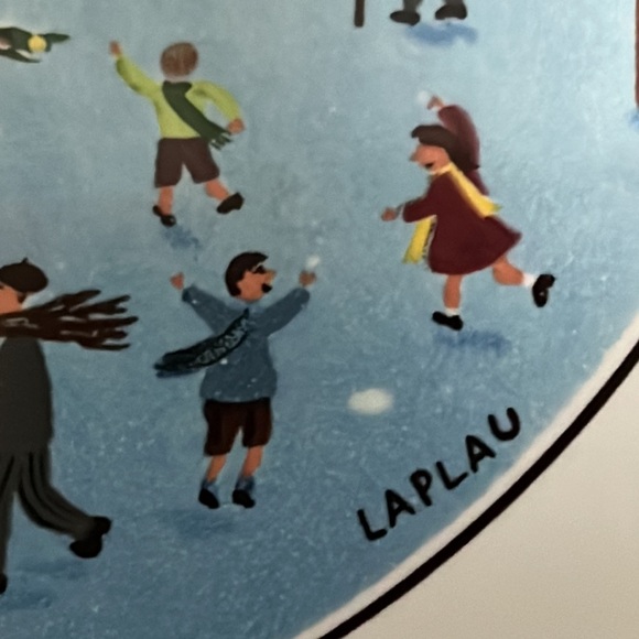 Signed Laplau Villeroy & Boch Trivet West German Tile Christmas Village - Picture 3 of 11